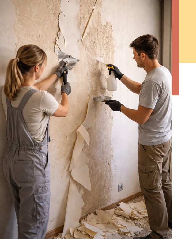 Снятие старых обоев в Копейске от 5388 руб. под ключ недорого | ОТДЕЛОЧНИК-Кпс