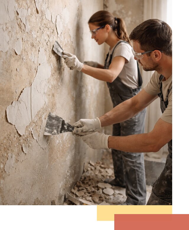 Снятие старой шпаклевки и подготовка поверхностей в Копейске