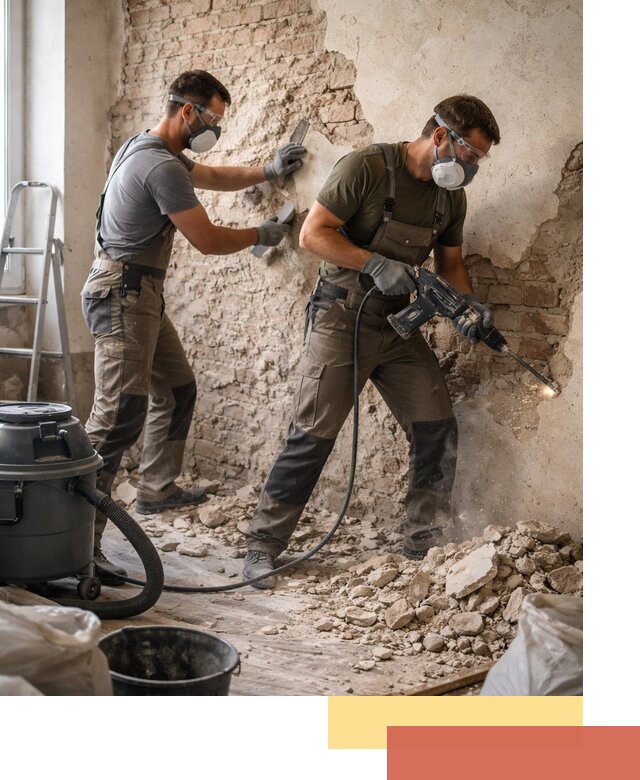 Демонтаж штукатурки со стен в Копейске быстро и аккуратно