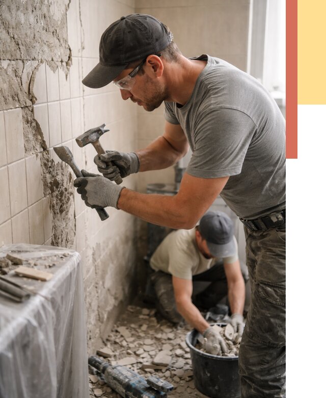 Демонтаж плитки со стен в Копейске от 872 руб. — быстро и недорого | ОТДЕЛОЧНИК-Кпс