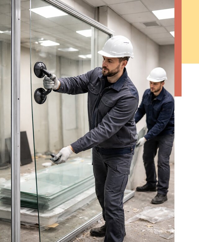 Демонтаж стеклянных перегородок в Копейске от 3284 руб. — быстро и недорого | ОТДЕЛОЧНИК-Кпс