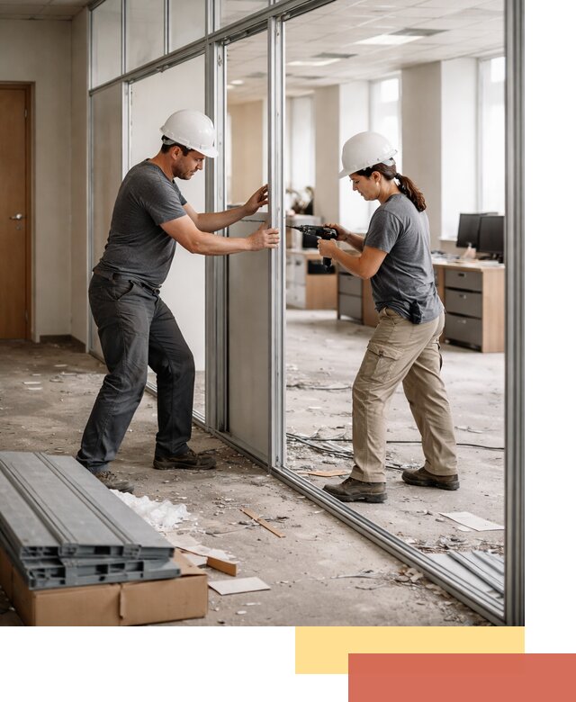 Демонтаж алюминиевых перегородок в Копейске быстро и аккуратно