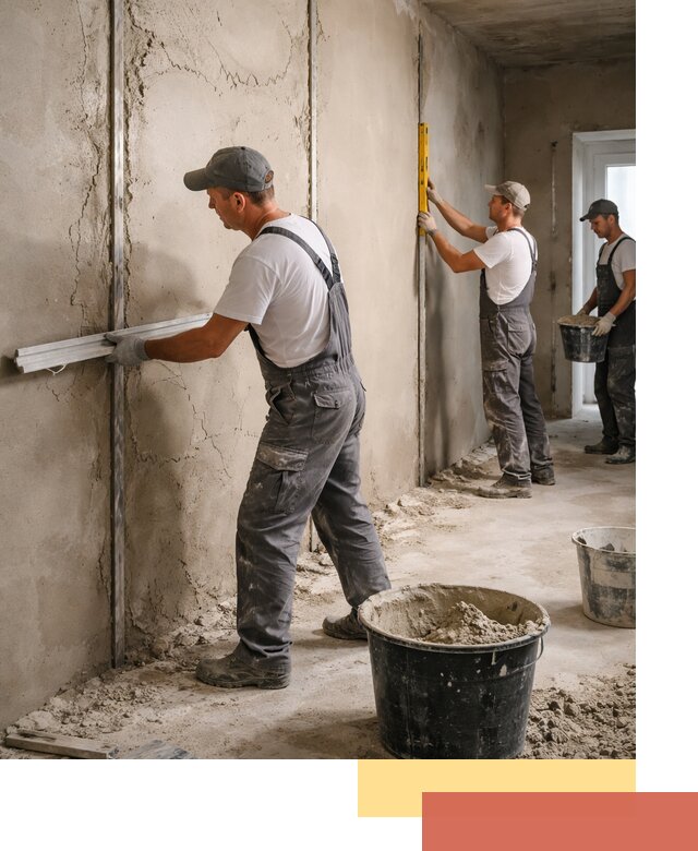 Штукатурка стен по маякам в Копейске — точная и ровная поверхность