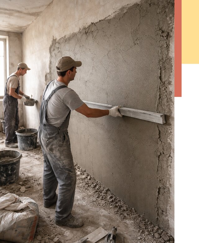 Цементная штукатурка стен в Копейске от 4618 руб/м2 — быстро и недорого | ОТДЕЛОЧНИК-Кпс