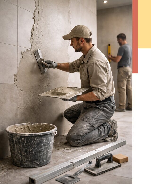 Штукатурка стен в ванной в Копейске от 4618 руб./м² — выравнивание под ключ | ОТДЕЛОЧНИК-Кпс