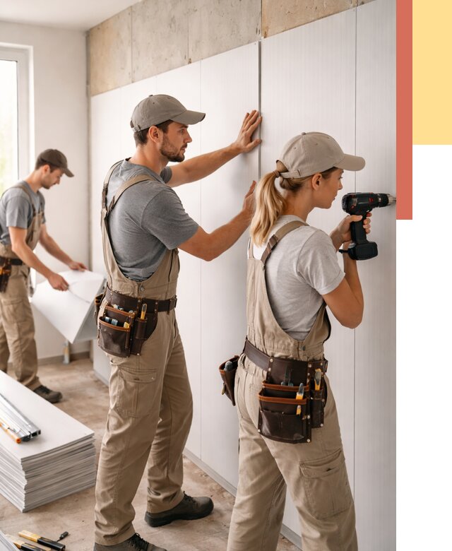 Монтаж ПВХ панелей на стены в Копейске от 462 руб/м2 — быстро и недорого | ОТДЕЛОЧНИК-Кпс