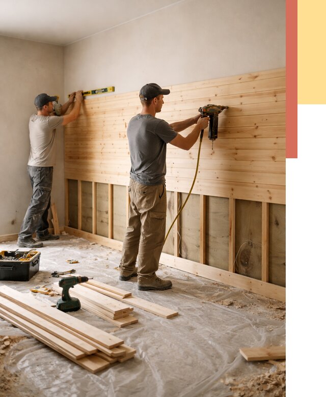 Монтаж деревянной вагонки на стены в Копейске от 7697 руб. | Услуги монтажа вагонки | ОТДЕЛОЧНИК-Кпс