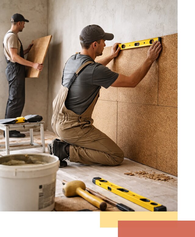 Монтаж пробковых панелей на стены в Копейске быстро и качественно