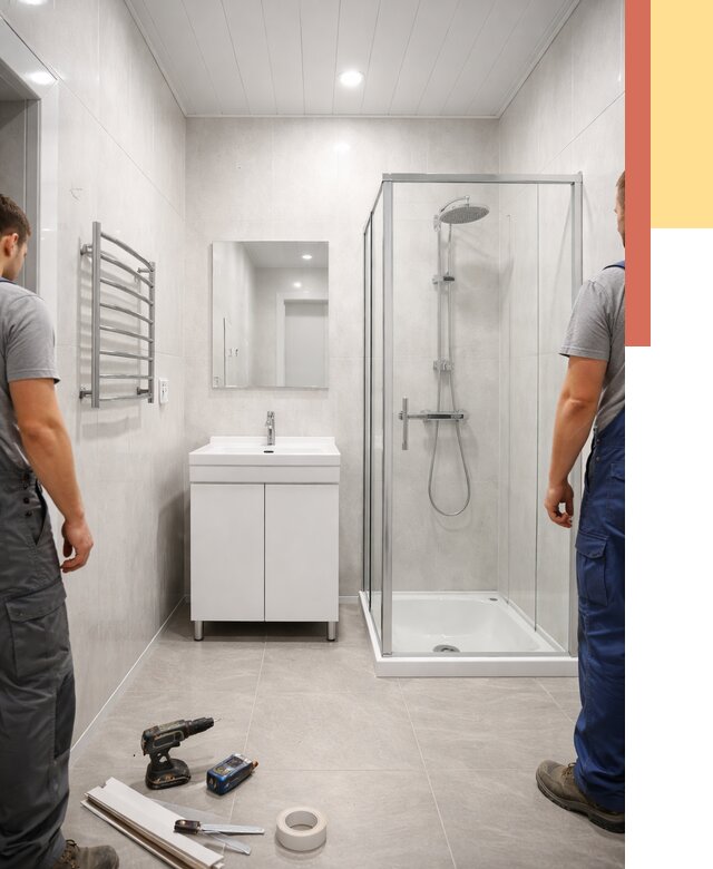 Отделка ванной комнаты панелями ПВХ в Копейске от 4618 руб. за м2 | ОТДЕЛОЧНИК-Кпс