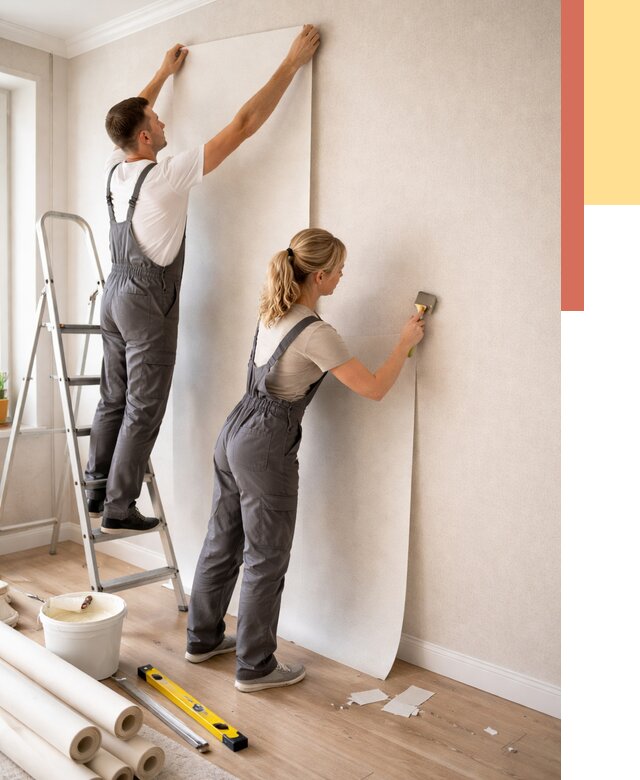 Поклейка флизелиновых обоев в Копейске от 6158 руб. | Быстро и недорого — ОТДЕЛОЧНИК-Кпс