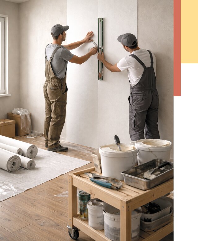 Поклейка стеклообоев в Копейске от 6671 руб. за м2 — быстро и недорого | ОТДЕЛОЧНИК-Кпс