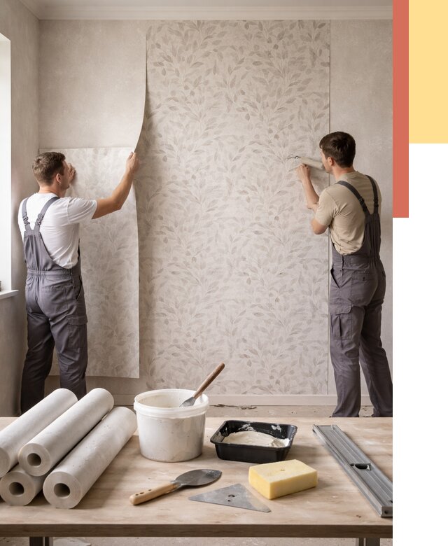 Поклейка обоев с подбором рисунка в Копейске от 3592 руб. | ОТДЕЛОЧНИК-Кпс - быстро и недорого