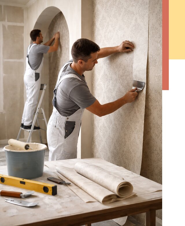 Поклейка обоев на сложные стены в Копейске от 2874 руб. под ключ | ОТДЕЛОЧНИК-Кпс