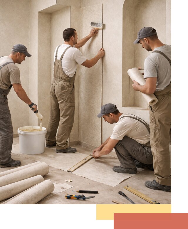 Поклейка обоев на сложные стены и неровные поверхности в Копейске