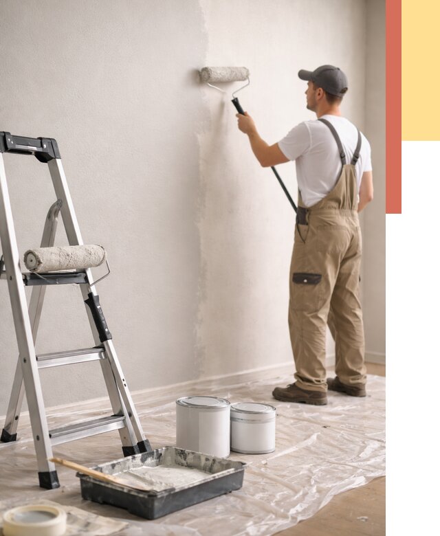 Покраска стен латексной краской в Копейске от 4618 руб. за м2 | ОТДЕЛОЧНИК-Кпс