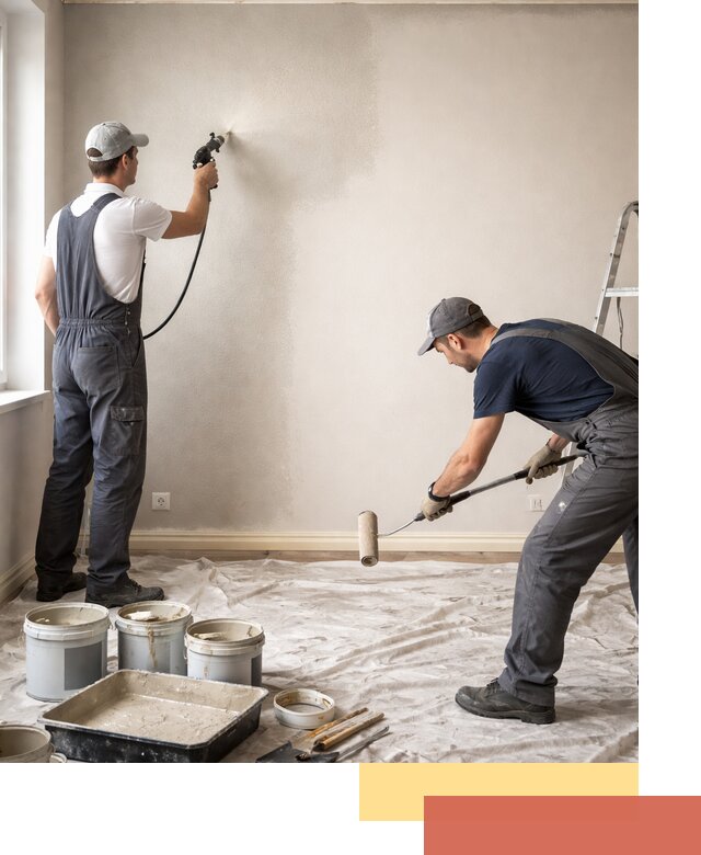 Покраска стен моющейся краской и защита поверхностей в Копейске