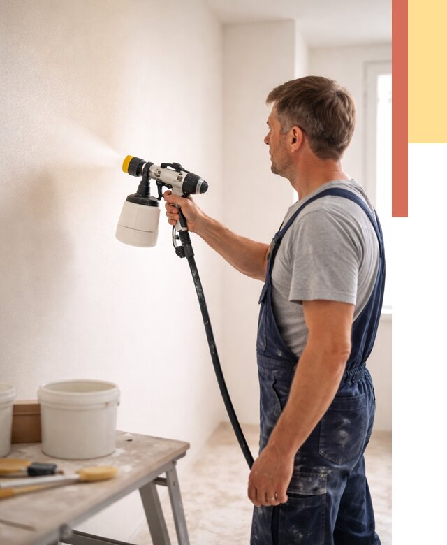 Покраска стен краскопультом в Копейске от 7697 руб. — механизированная покраска | ОТДЕЛОЧНИК-Кпс