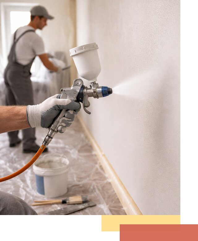 Покраска стен краскопультом в Копейске быстро и качественно