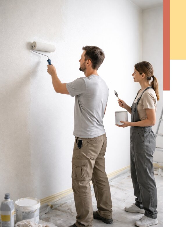 Окраска стен по стеклохолсту в Копейске от 4618 руб/м² под ключ | ОТДЕЛОЧНИК-Кпс