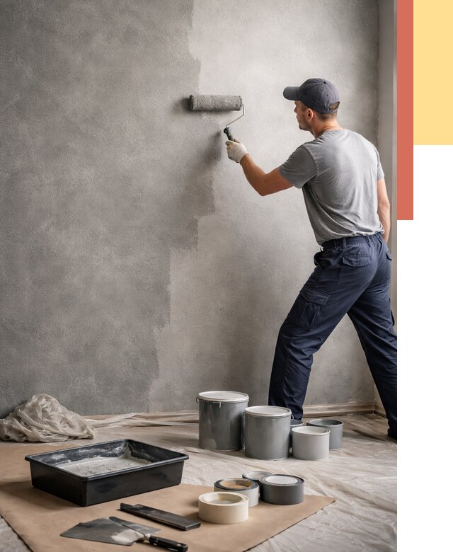 Покраска стен под бетон в Копейске от 667 руб. за м2 — быстро и недорого | ОТДЕЛОЧНИК-Кпс