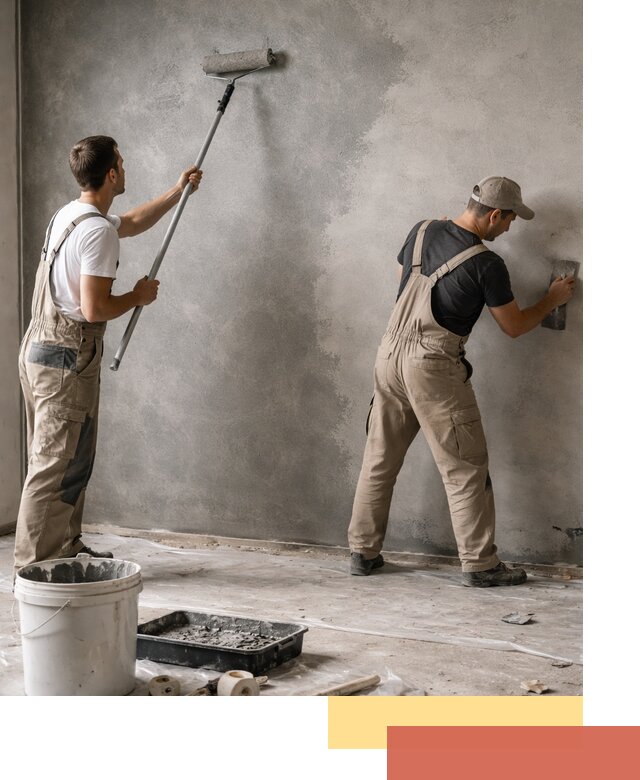 Покраска стен под бетон в Копейске профессионально и недорого