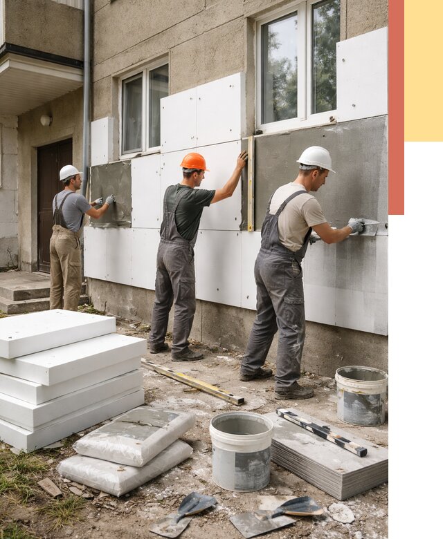 Утепление стен пенопластом в Копейске от 1796 руб. — недорого и под ключ | ОТДЕЛОЧНИК-Кпс