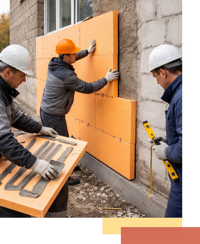 Утепление фасада пеноплексом под ключ в Копейске