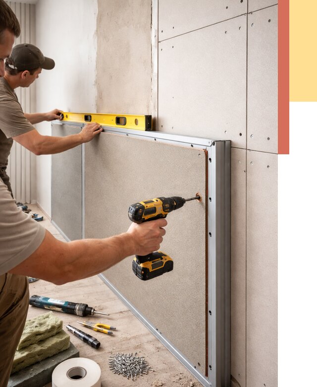 Шумоизоляция стен панелями ЗИПС в Копейске от 2258 руб./м² под ключ | ОТДЕЛОЧНИК-Кпс