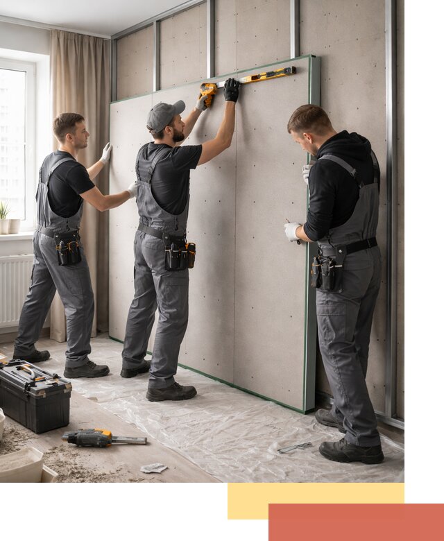 Шумоизоляция стен панелями ЗИПС в Копейске для жилых и коммерческих помещений