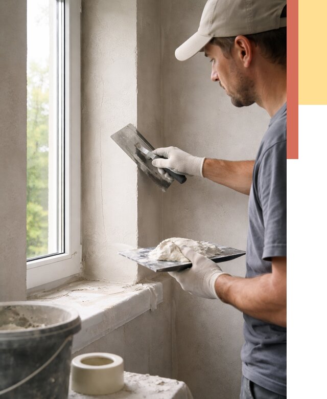 Штукатурка откосов в Копейске от 4618 руб/м² — услуги и выравнивание под ключ | ОТДЕЛОЧНИК-Кпс