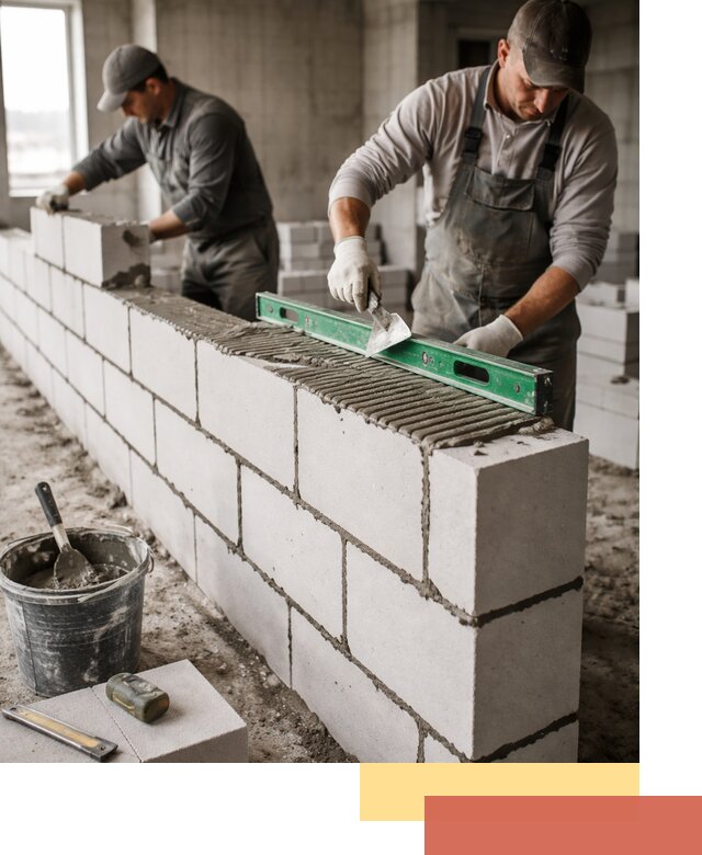 Кладка перегородок из газобетона в Копейске быстро и качественно