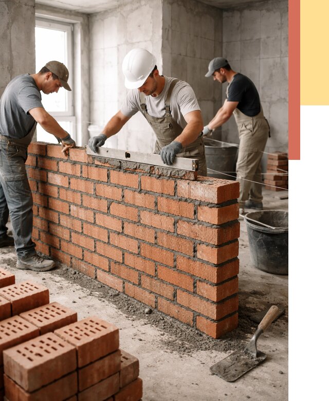 Кладка перегородок из кирпича в Копейске от 3592 руб. за м² | ОТДЕЛОЧНИК-Кпс