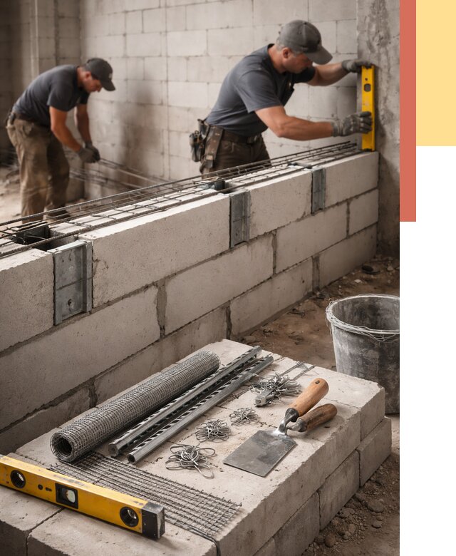 Армирование кладки перегородок в Копейске от 770 руб. под ключ | ОТДЕЛОЧНИК-Кпс