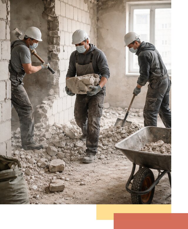 Демонтаж блочных перегородок в Копейске быстро и аккуратно