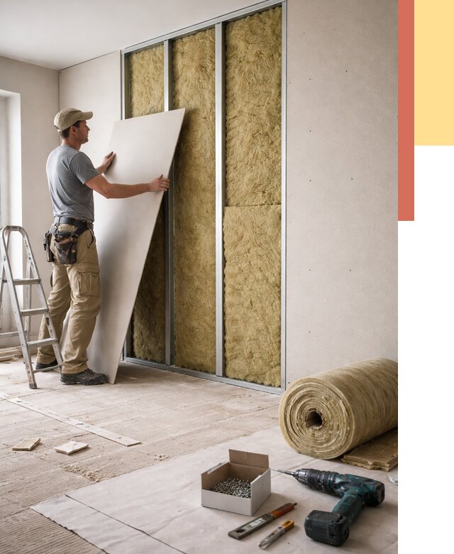 Перегородка из гипсокартона с шумоизоляцией в Копейске от 3202 руб. | ОТДЕЛОЧНИК-Кпс