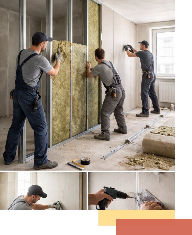 Перегородка из гипсокартона с шумоизоляцией в Копейске — монтаж под ключ