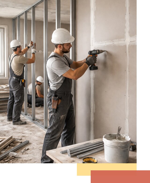 Перегородки из огнестойкого гипсокартона в Копейске под ключ