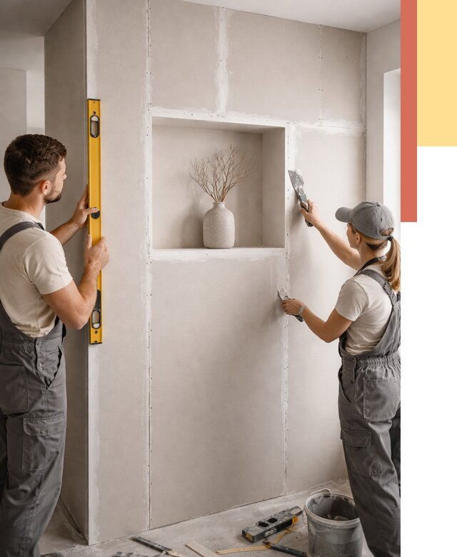 Перегородка из гипсокартона с нишей в Копейске от 3335 руб. под ключ | ОТДЕЛОЧНИК-Кпс