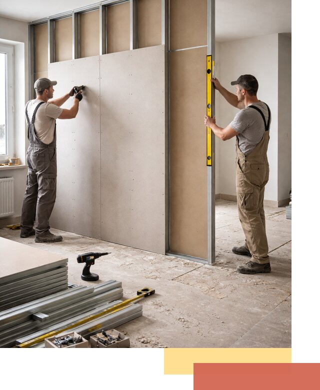 Зонирующая перегородка из гипсокартона под ключ в Копейске