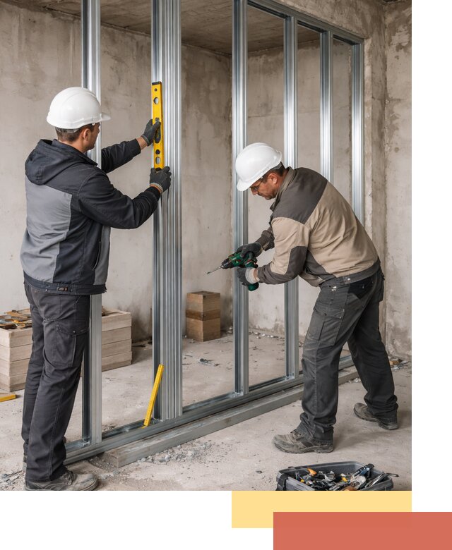 Монтаж каркаса перегородки из профиля в Копейске