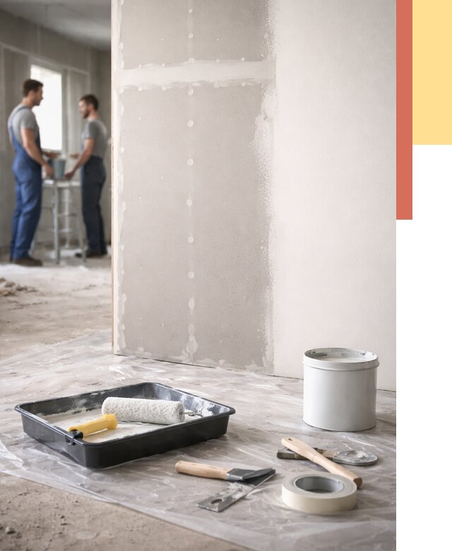 Покраска перегородок из гипсокартона в Копейске от 4618 руб. под ключ | ОТДЕЛОЧНИК-Кпс