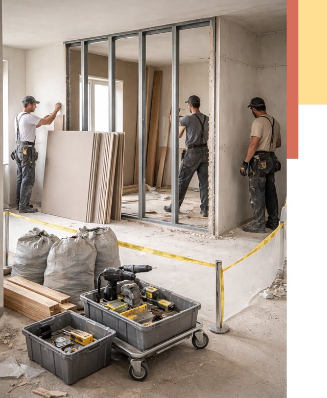 Перенос гипсокартонной перегородки в Копейске под ключ от 4618 руб. | Демонтаж и монтаж – ОТДЕЛОЧНИК-Кпс