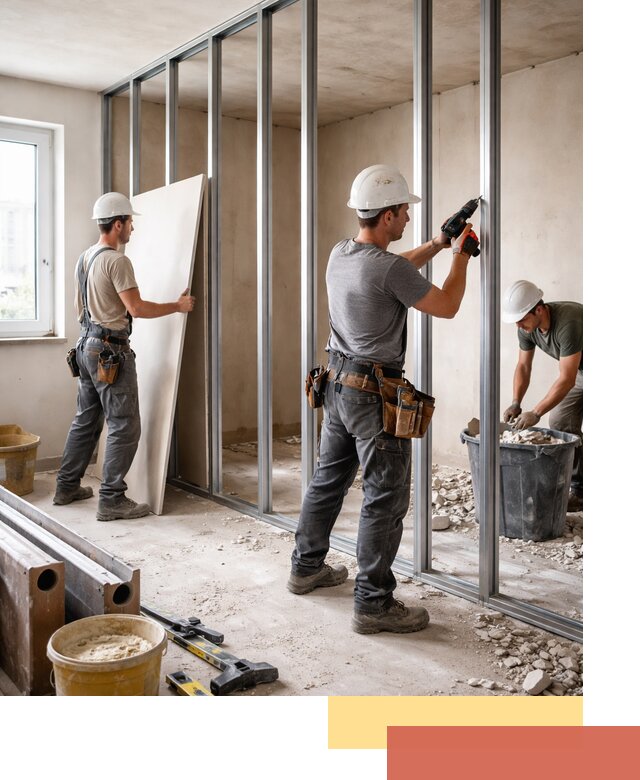 Перенос гипсокартонной перегородки в Копейске профессионально и быстро