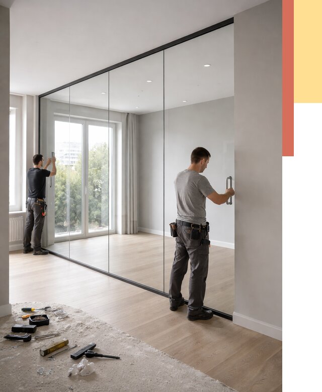 Изготовление стеклянных перегородок в Копейске от 12675 руб. под ключ | ОТДЕЛОЧНИК-Кпс