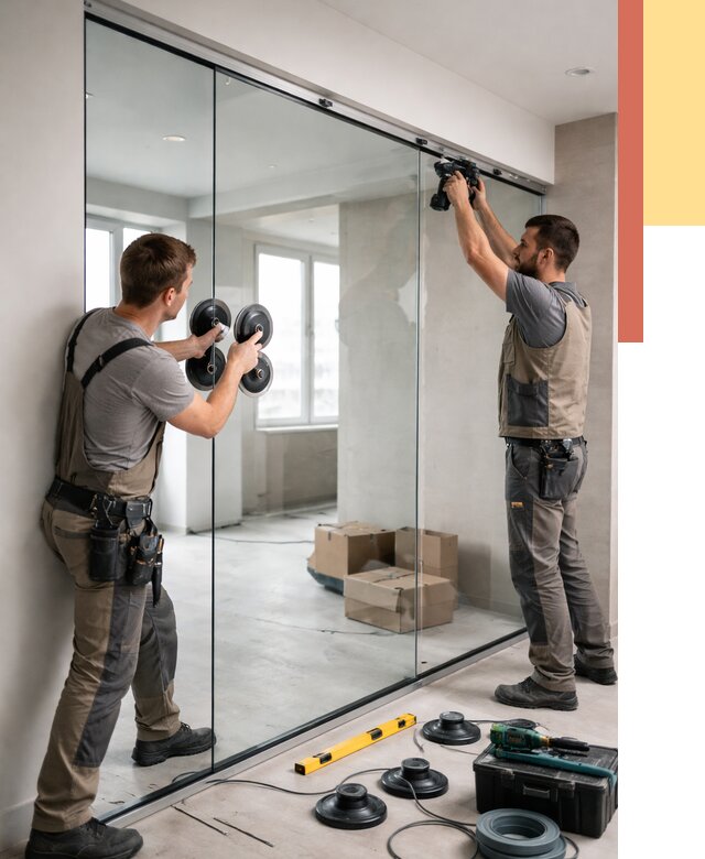 Монтаж стеклянных перегородок в Копейске от 6671 руб. | ОТДЕЛОЧНИК-Кпс