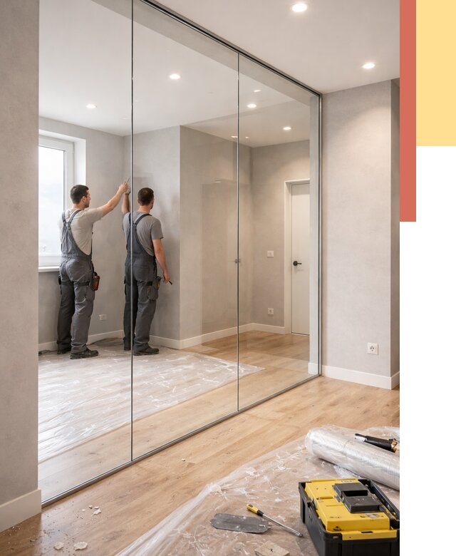 Безрамные стеклянные перегородки в Копейске — монтаж от 9750 руб. | ОТДЕЛОЧНИК-Кпс