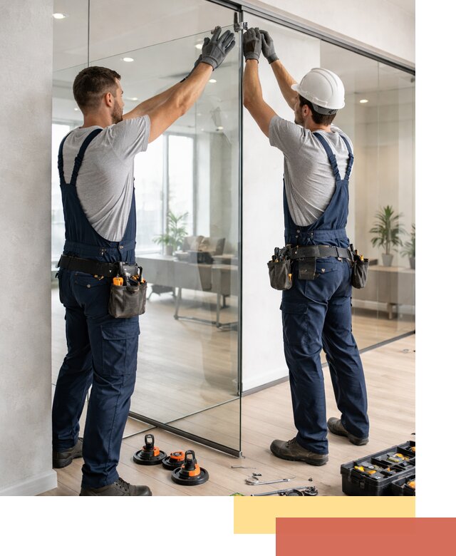 Безрамные стеклянные перегородки под ключ в Копейске