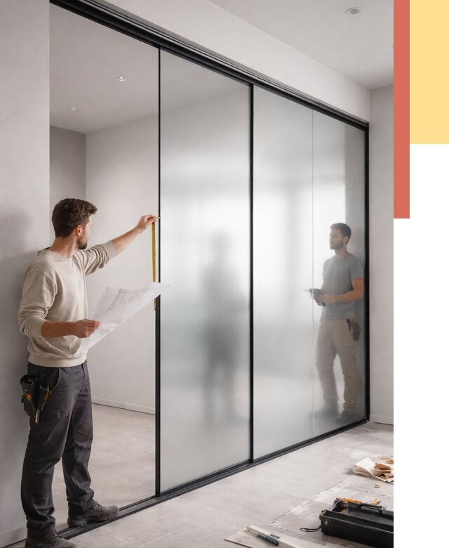 Матовые стеклянные перегородки в Копейске от 8724 руб. — монтаж и установка | ОТДЕЛОЧНИК-Кпс