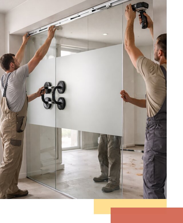 Матовые стеклянные перегородки под ключ в Копейске