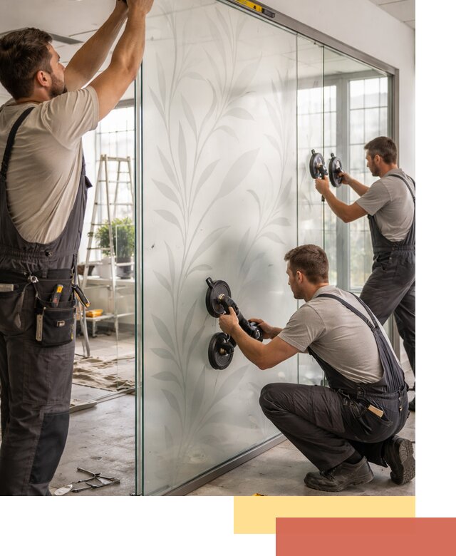 Стеклянные перегородки с рисунком на заказ в Копейске